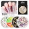 1 Box 6 Compartments Nail Decorations AB Rhinestones Rivets Butterfly Mix