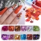 1 box holographic stickers for nail maple leaf nail art laser thin sequins