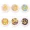 1 box of nail art rhinestones shaped shell stones, opal 3D nail stickers with gilt line inlaid