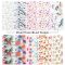 10pc Holographic starry sky water foil sticker set mixed flowers Nail decals Sticker