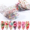 10pc Holographic starry sky water foil sticker set mixed flowers Nail decals Sticker