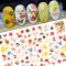 12*7.5cm 1 pcs Yellow Purple 3D Adhesive Nail Sticker Willow Leaf Bee Floral Autumn Style