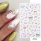 12*7.5cm 1 pcs Yellow Purple 3D Adhesive Nail Sticker Willow Leaf Bee Floral Autumn Style