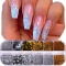 12 Grids Laser Glitter Holographic Sequins Autumn Maple Leaf Nail Stickers