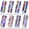 12 Grids Laser Glitter Holographic Sequins Autumn Maple Leaf Nail Stickers