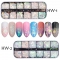 12 Grids Laser Glitter Holographic Sequins Autumn Maple Leaf Nail Stickers