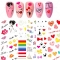 1Pc Valentine's Day Nail Water Transfer Sticker Red Lip Love Cupid Rose Mix and Match Watermark Applique
