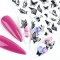 1pcs Butterfly Nail Art Adhesive Sticker 3D Black Snowflake Butterfly Dark Personality