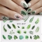 1pcs Water Nail Decal and Sticker Flower Leaf Tree Green Simple Summer Style