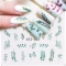 1pcs Water Nail Decal and Sticker Flower Leaf Tree Green Simple Summer Style