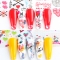 20*4/10 pc Red Lips Love Butterfly Cupid Starry Sky Paper Transfer Smudge Nail Decals Valentine Day Style