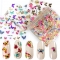 30pcs Nail Art Sticker Gold Silver 3D Hollow Decals Mixed Adhesive Flower Nail Tips Letter Butterfly paper Nail