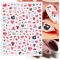 3D Nail Art Adhesive Stickers Color Love Heart Rose Flower Bowknot Valentine Day Water Transfer