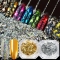8 Colors Holographic Sticker Foil Gold Paper Shreds Glitter Gold Silver Red Polished Nail Powder