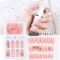 Gradient Ice Transparent Wearing Fake Nails Full Coverage Nail Extension Nail Decoration Free 4 Sets of Tools
