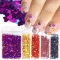 Holographic Laser Nail Glitter Sequins Blue and Pink Color Heart Shape Mixed Size Nail Flake Gel Polish