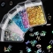 Holographic Letters Sparkling Nail Sequins Glittering Colorful acrylic