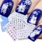 Nail Art Stickers Pure White Color Snowflake Nail Stickers Christmas style Decals Watermark Stickers