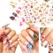 Nail Stickers Set Mixed Floral Geometric Gold and silver stickers Fruit Nail Art Water Transfer Decals