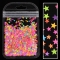 Summer Fluorescent Star Shape And Size mixed Sequins Nail Painted Piece 3D Neon Light Sequin Gel Polish