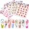 Three dimensional Relief Style Flower Series Mixed Nail Stickers Red Yellow Ultra thin 5D Adhesive